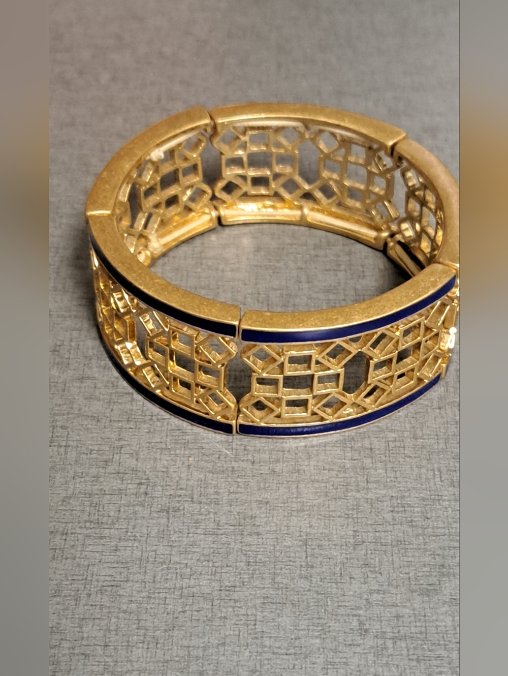 Lia Sophia Gold and Blue Filigree Cuff Bracelet - Women Jewelry Boho Festival